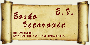 Boško Vitorović vizit kartica